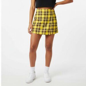 Purrr Melrose Women's Yellow Black Plaid Mini Skirt Skort Goth Preppy Size Small